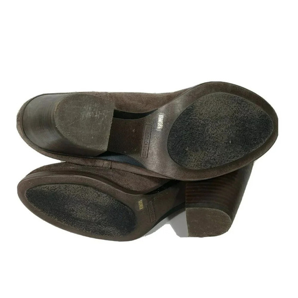 Vince Camuto Booties Suede Leather Women Size 8.5 Brown Zip Closure Block Heel - Picture 6 of 10